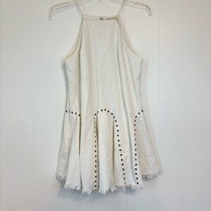 Moon River Blissful Dream Linen Mini Dress Women's Small Country Rodeo Western